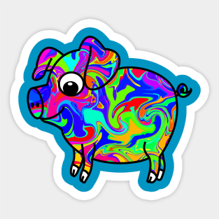 Colorful Pig Sticker